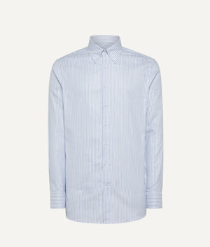 Classic Button-Down Striped Oxford Shirt in Cotton