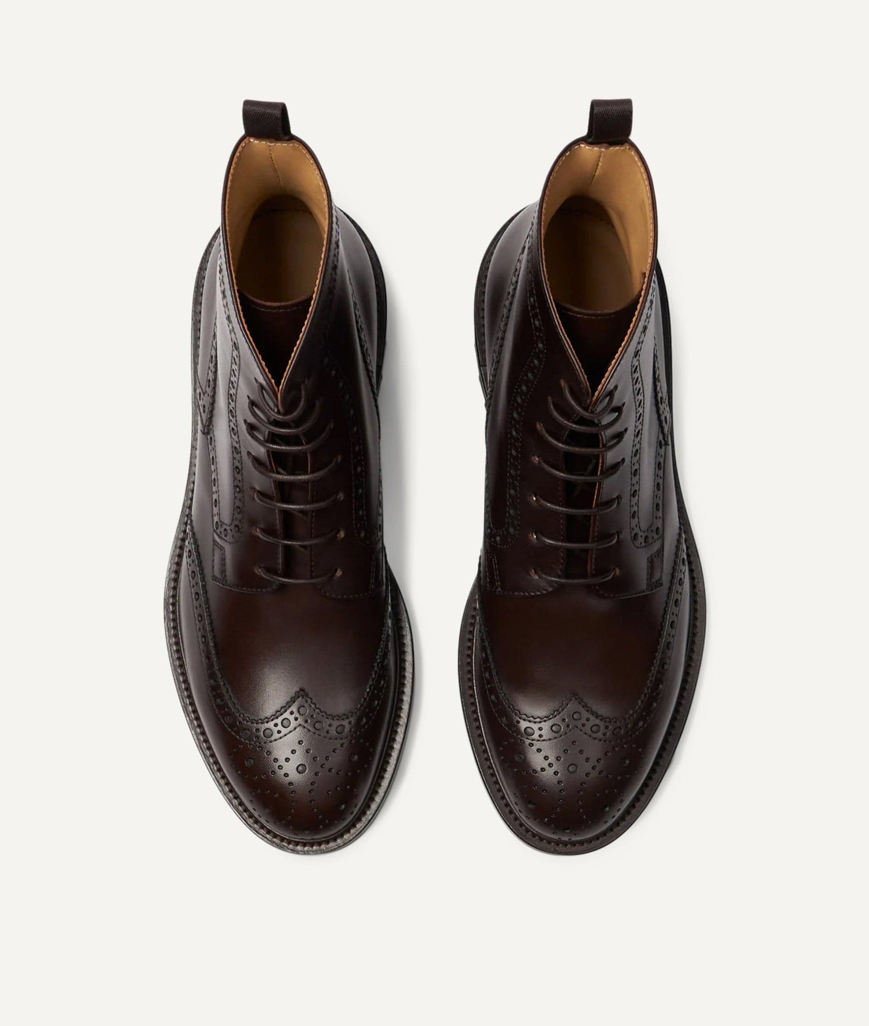 Lace-Up Boot Full Brogue in Calf Leather