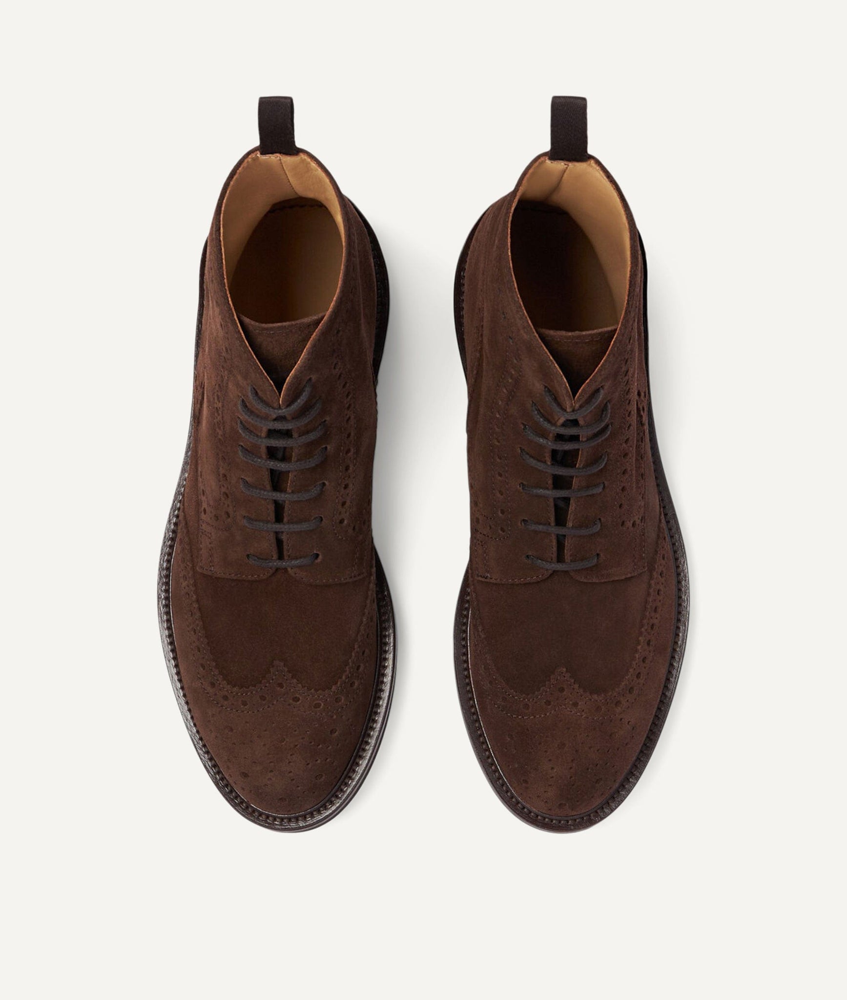 Lace-Up Boot Full Brogue in Suede