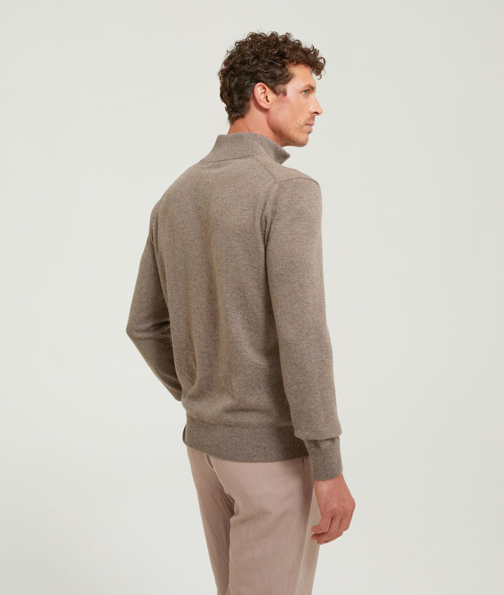 Zip-up Sweater in Cashmere