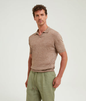 Buttonless Polo in Linen