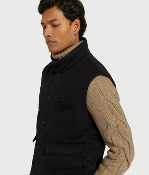 Unlined Gilet in Wool & Cashmere