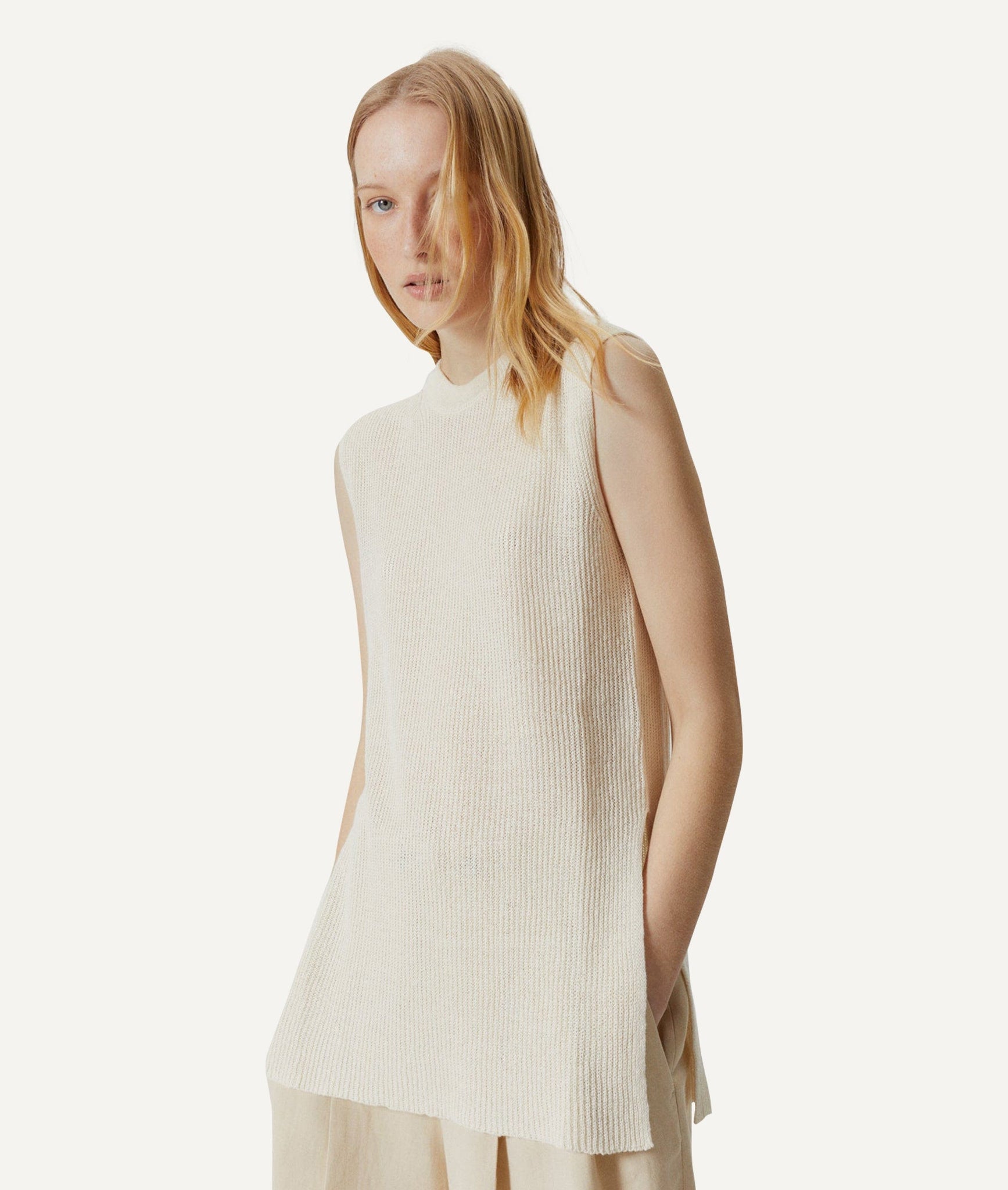 The Linen Cotton Ribbed Vest