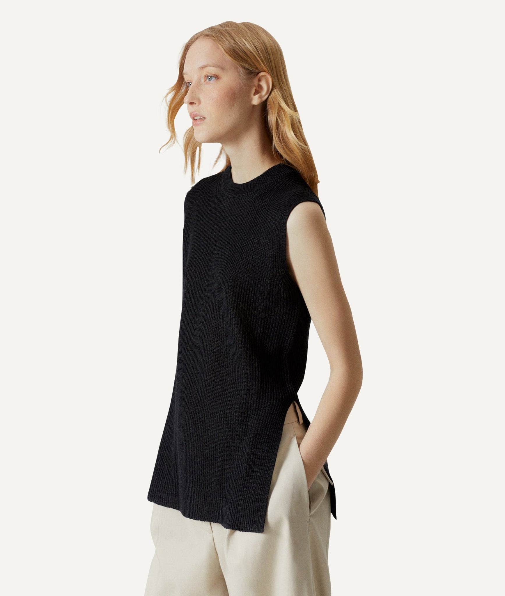 The Linen Cotton Ribbed Vest