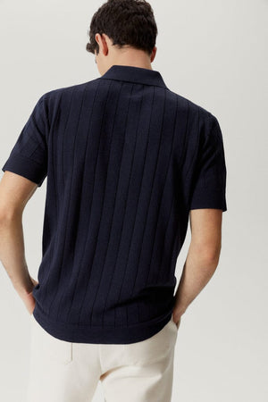 Blue Navy | The Linen Cotton Vintage Polo