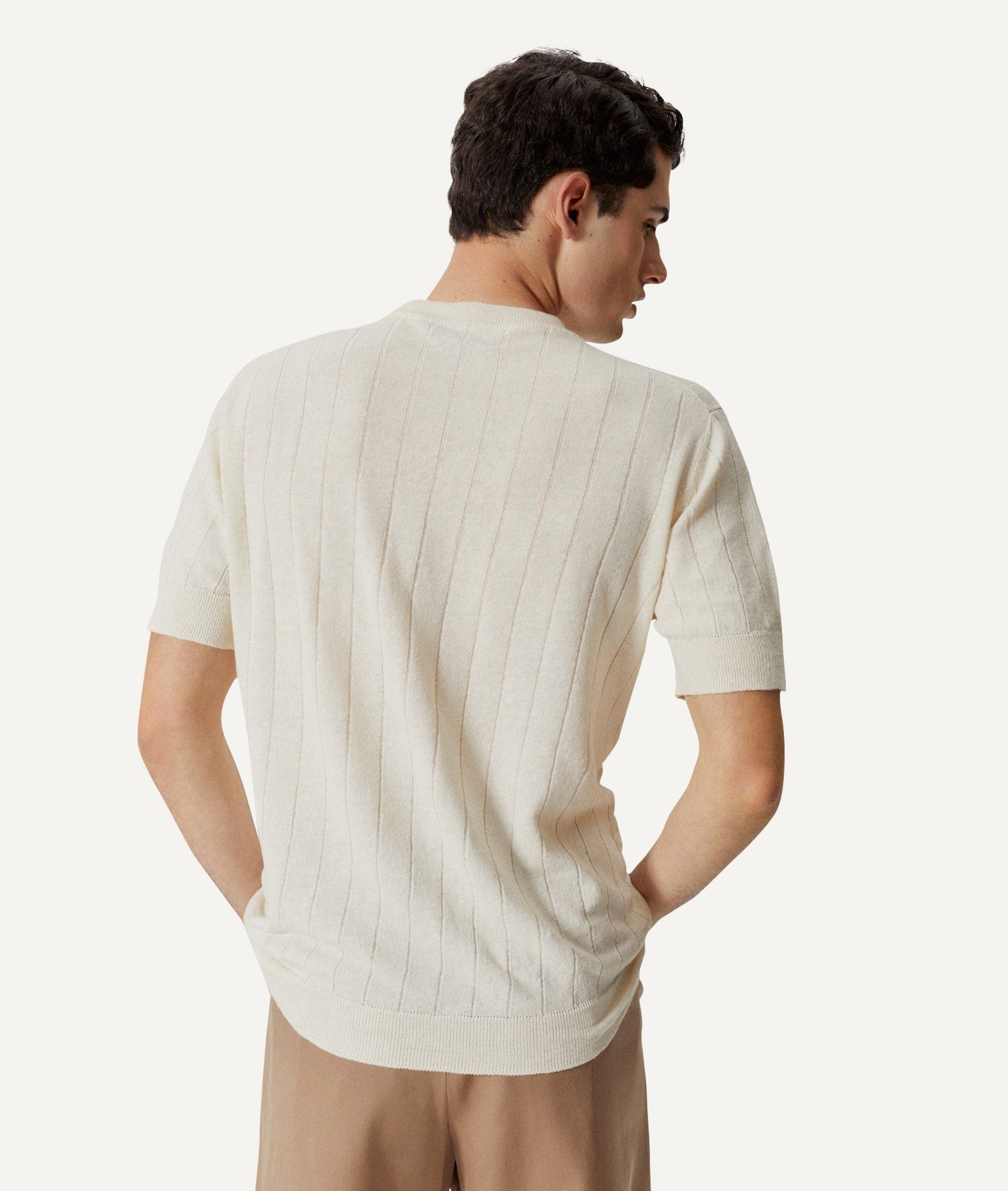 Das Leinen-Baumwoll-Vintage-T-Shirt