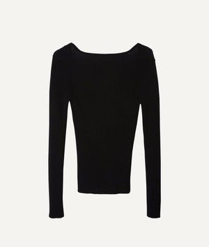 The Merino Wool Back Neckline Top