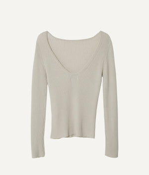 The Merino Wool Back Neckline Top