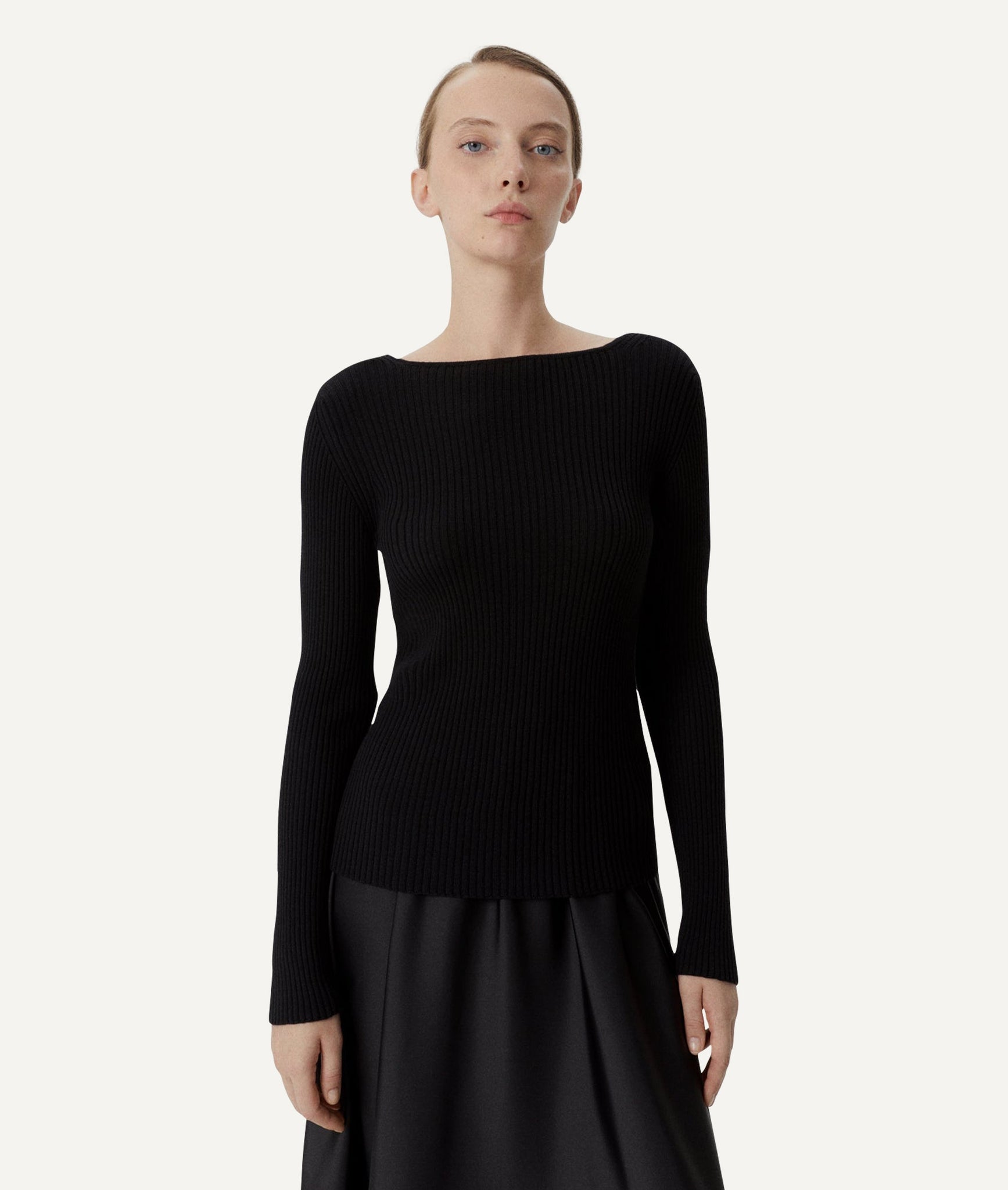 The Merino Wool Back Neckline Top