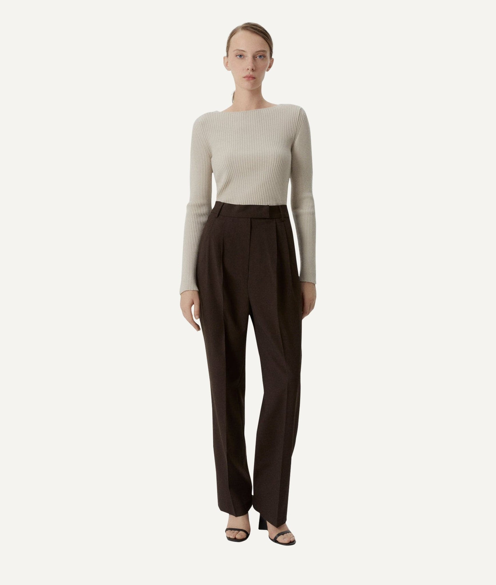 The Merino Wool Back Neckline Top