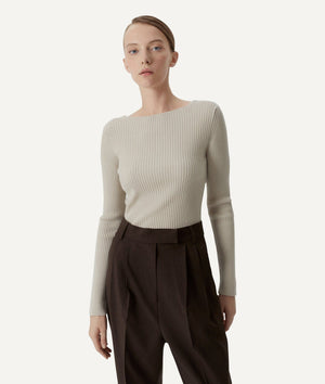 The Merino Wool Back Neckline Top