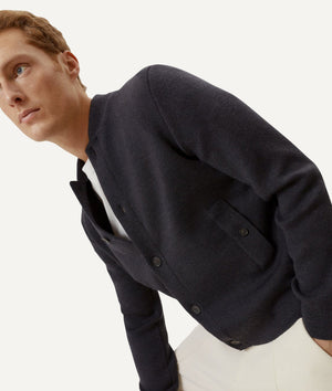The Merino Wool Bomber - Oxford Blue / S