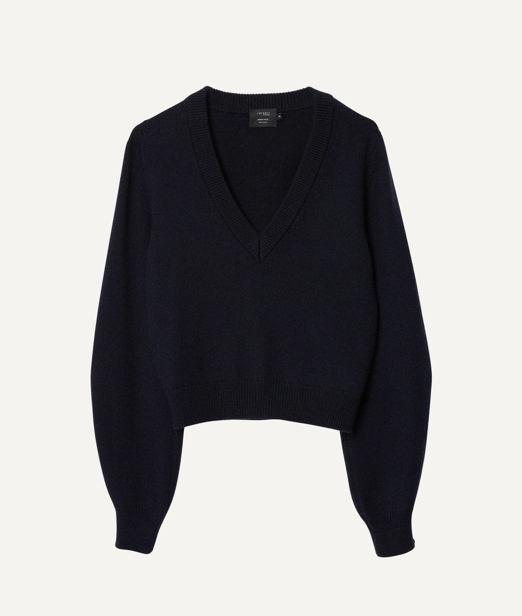 The Merino Wool Cropped V-neck