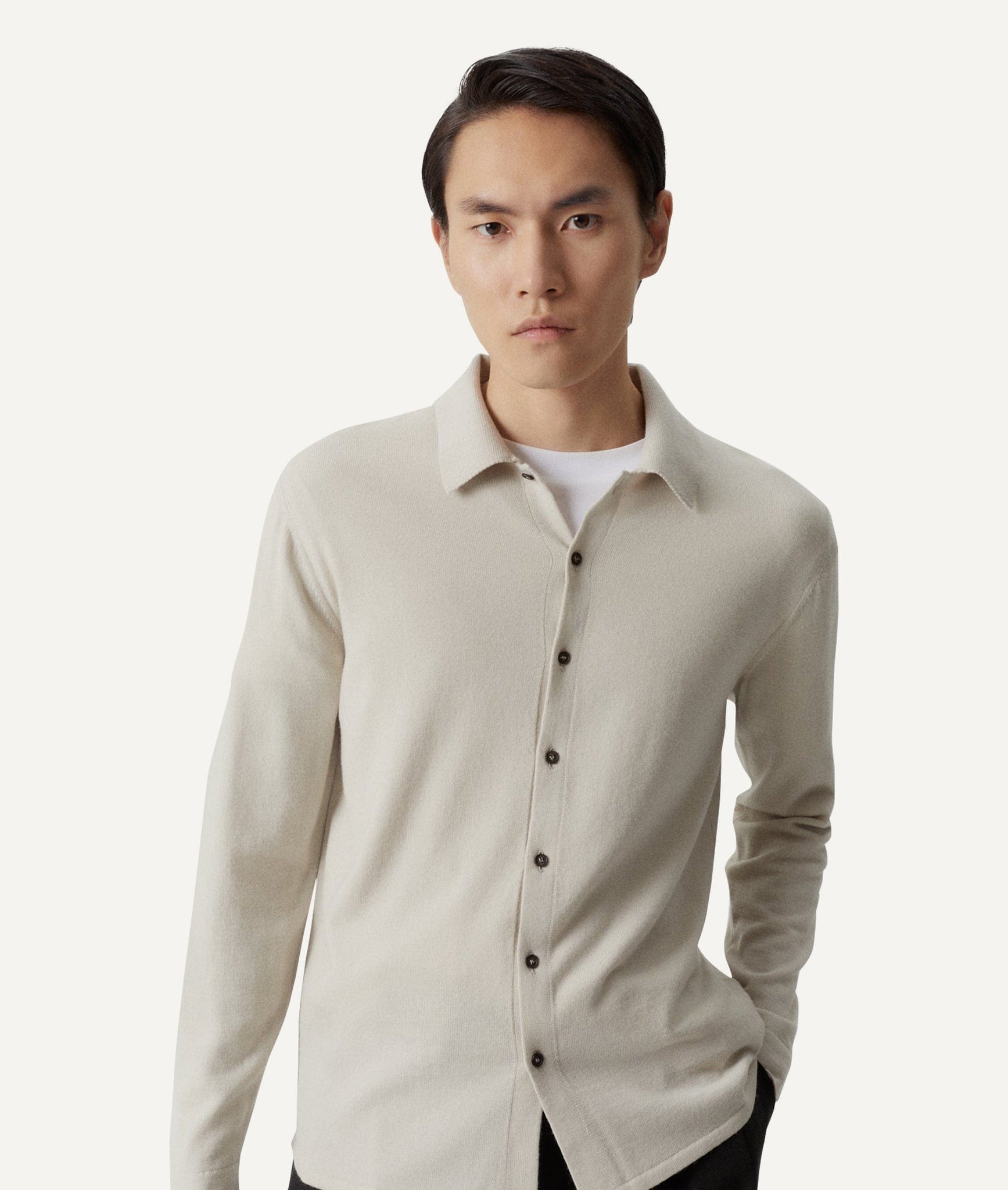 The Merino Wool Knit Shirt - Oxford Blue / M