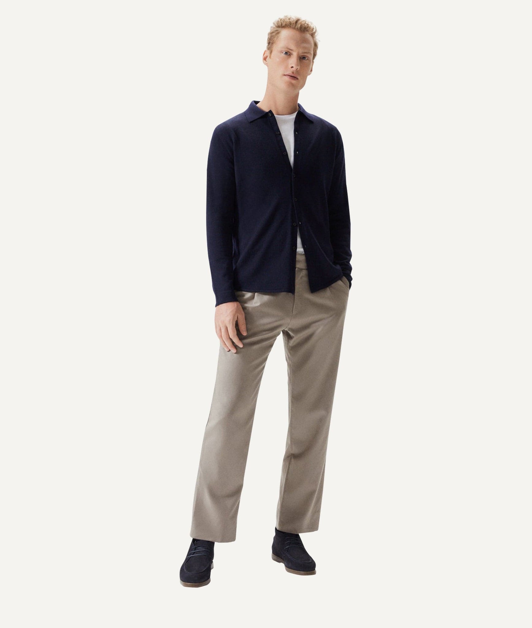 The Merino Wool Knit Shirt - Oxford Blue / M