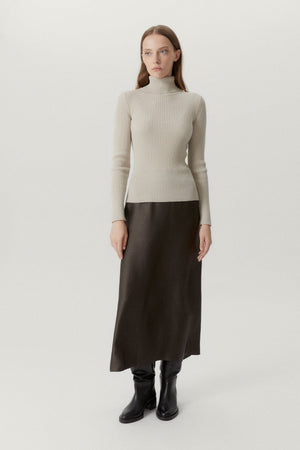 Pearl | The Merino Wool Ribbed Roll neck