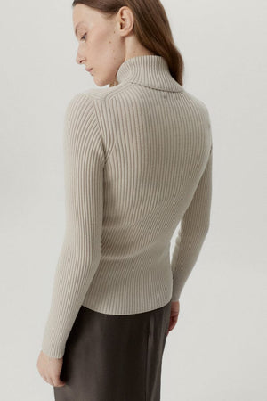 Pearl | The Merino Wool Ribbed Roll neck
