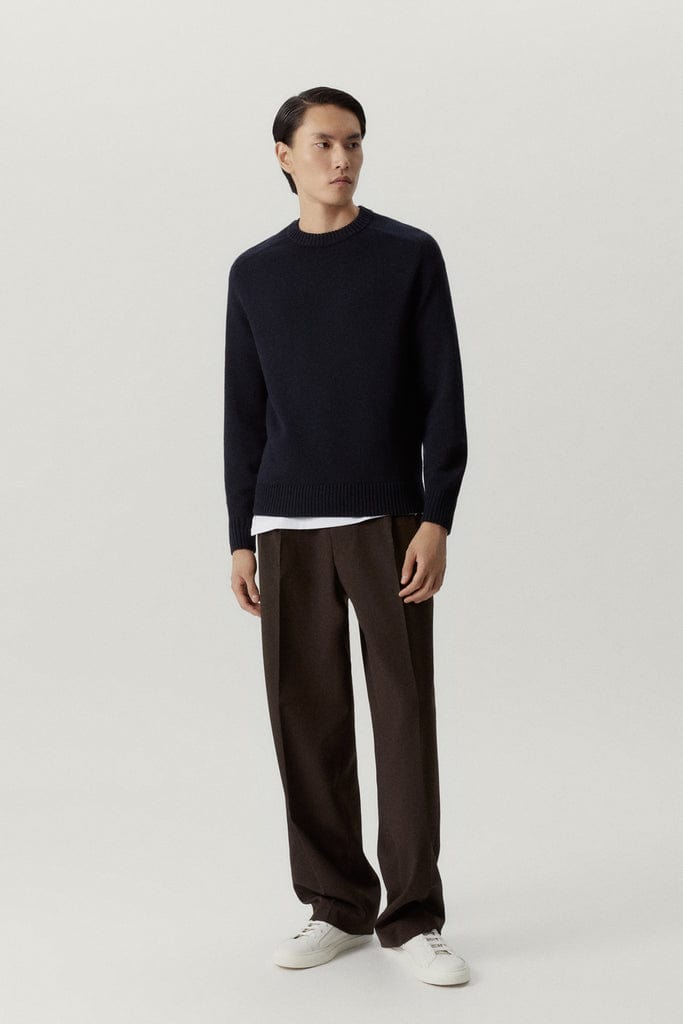 Oxford Blue | The Merino Wool Saddle Shoulder Sweater