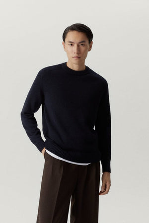 Oxford Blue | The Merino Wool Saddle Shoulder Sweater