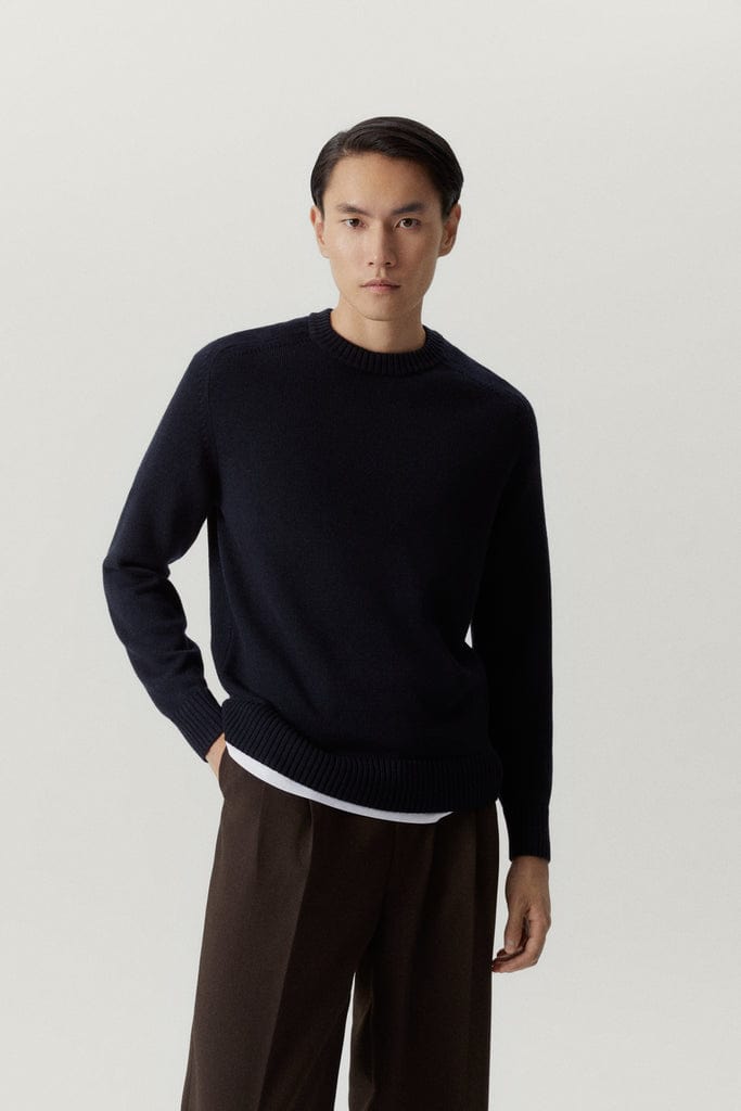 Oxford Blue | The Merino Wool Saddle Shoulder Sweater