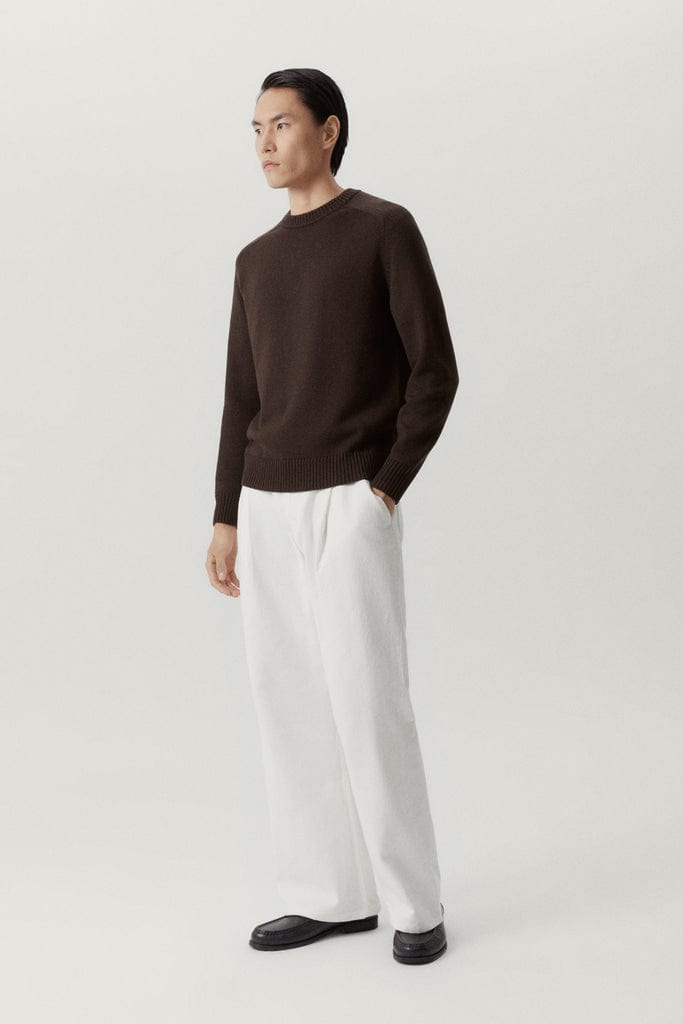Mocha Brown | The Merino Wool Saddle Shoulder Sweater