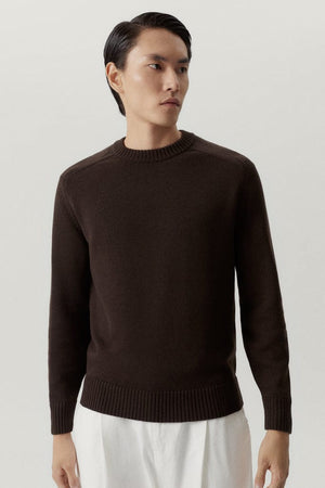 Mocha Brown | The Merino Wool Saddle Shoulder Sweater