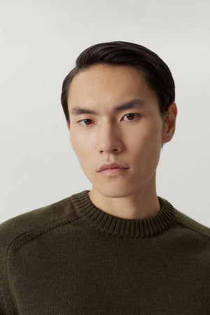 Military Green | The Merino Wool Saddle Shoulder Sweater