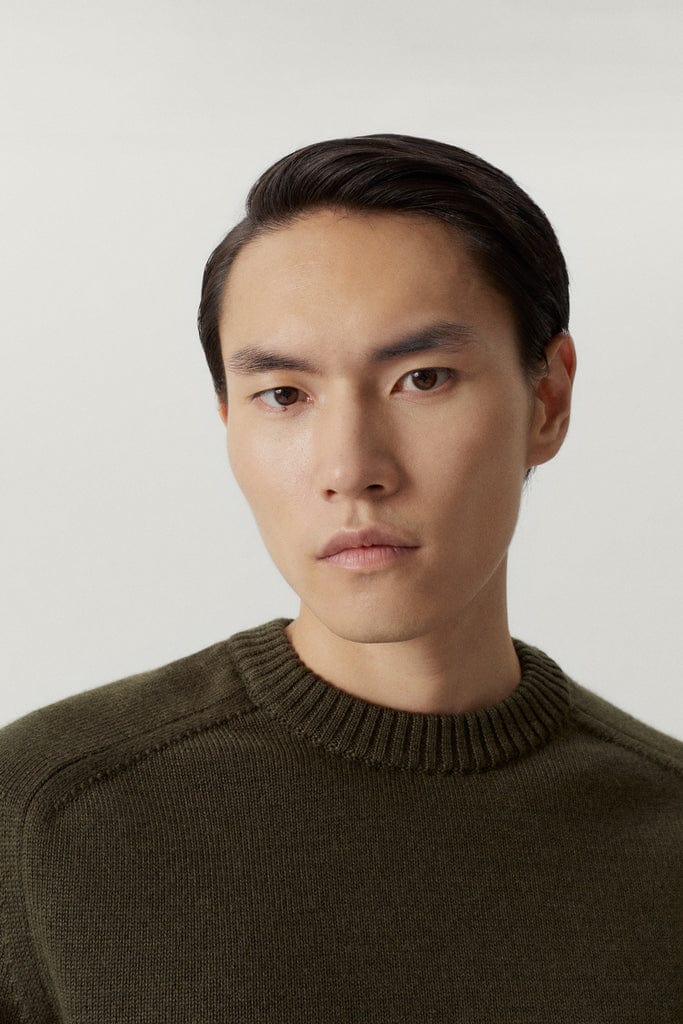Military Green | The Merino Wool Saddle Shoulder Sweater