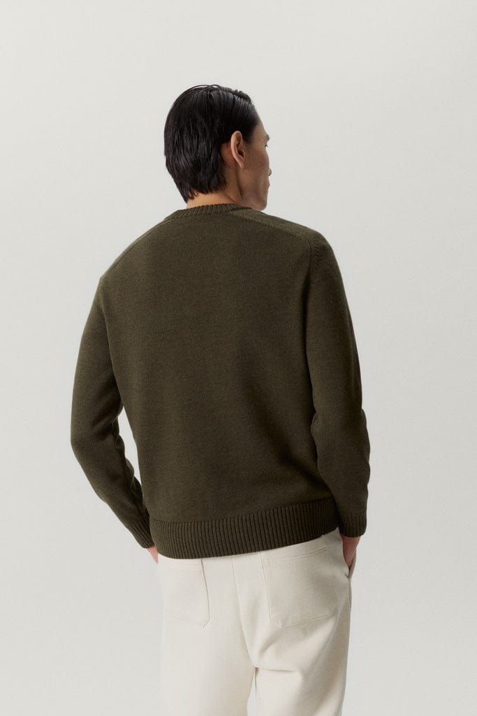 Military Green | The Merino Wool Saddle Shoulder Sweater