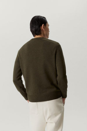 Military Green | The Merino Wool Saddle Shoulder Sweater