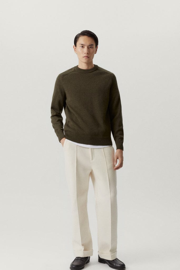 Military Green | The Merino Wool Saddle Shoulder Sweater