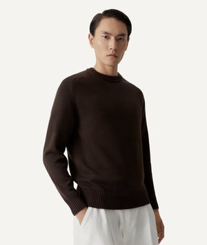 The Merino Wool Saddle Shoulder Sweater - Black / M