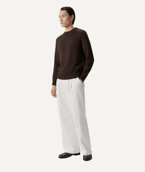 The Merino Wool Saddle Shoulder Sweater - Black / M