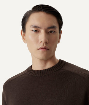 The Merino Wool Saddle Shoulder Sweater - Black / M