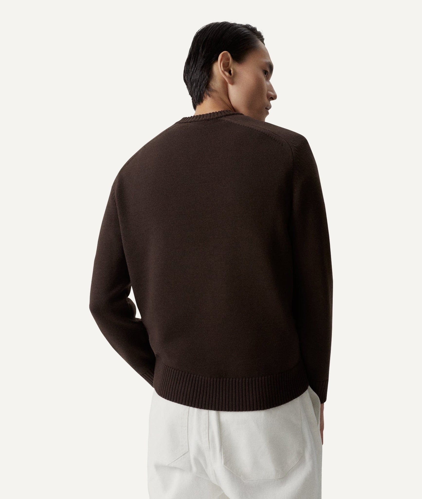 The Merino Wool Saddle Shoulder Sweater - Black / M