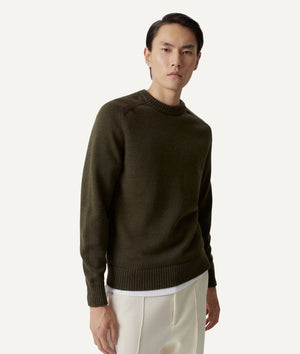 The Merino Wool Saddle Shoulder Sweater - Black / M