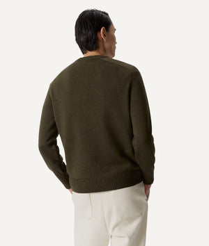 The Merino Wool Saddle Shoulder Sweater - Black / M