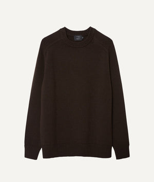 The Merino Wool Saddle Shoulder Sweater - Black / M