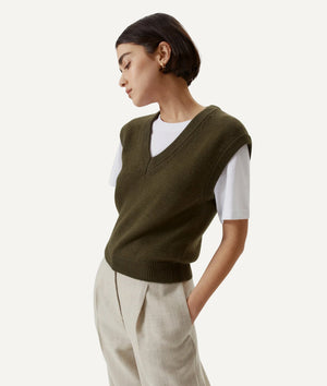 The Merino Wool Vest - Greige / M