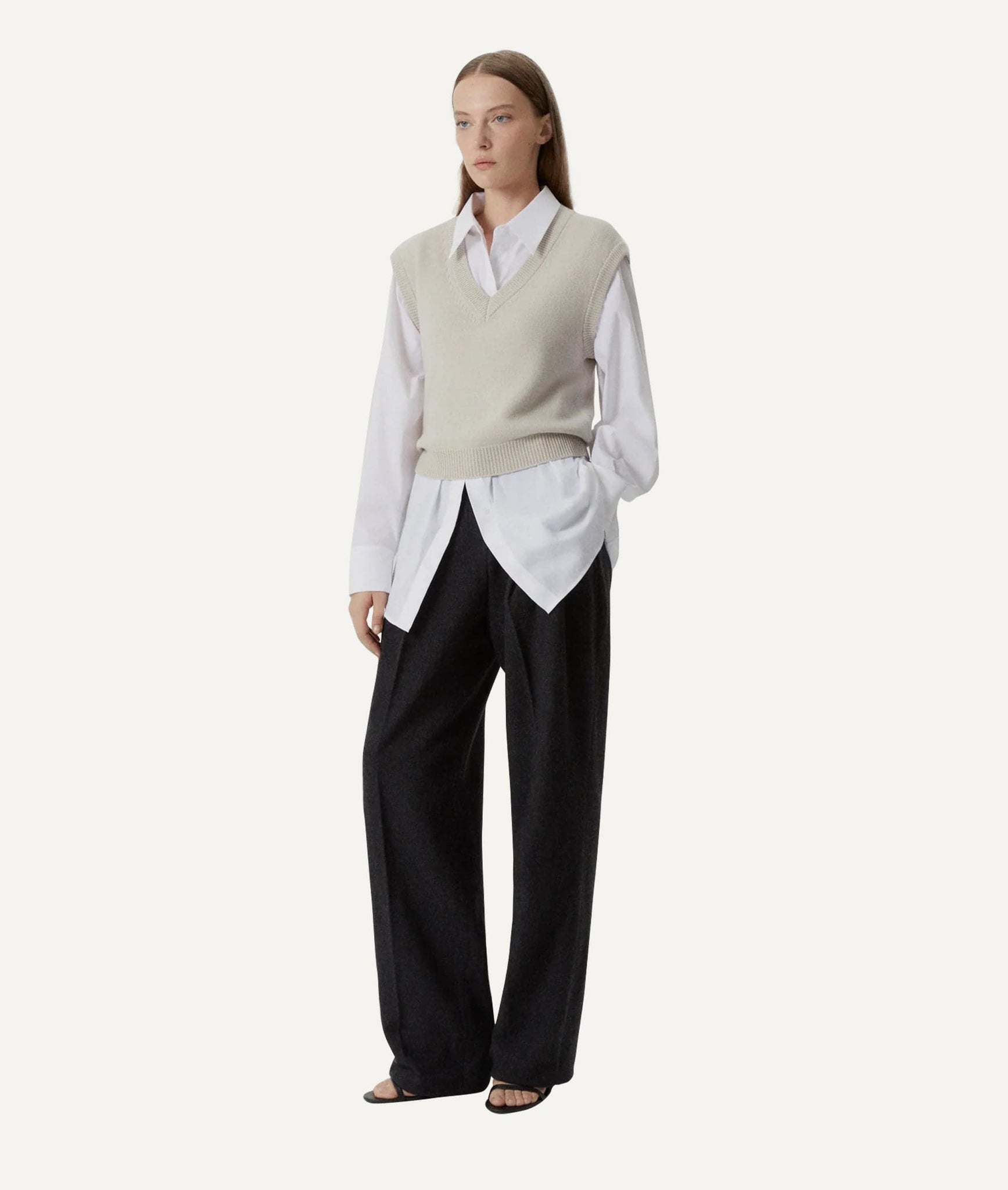 The Merino Wool Vest - Greige / M