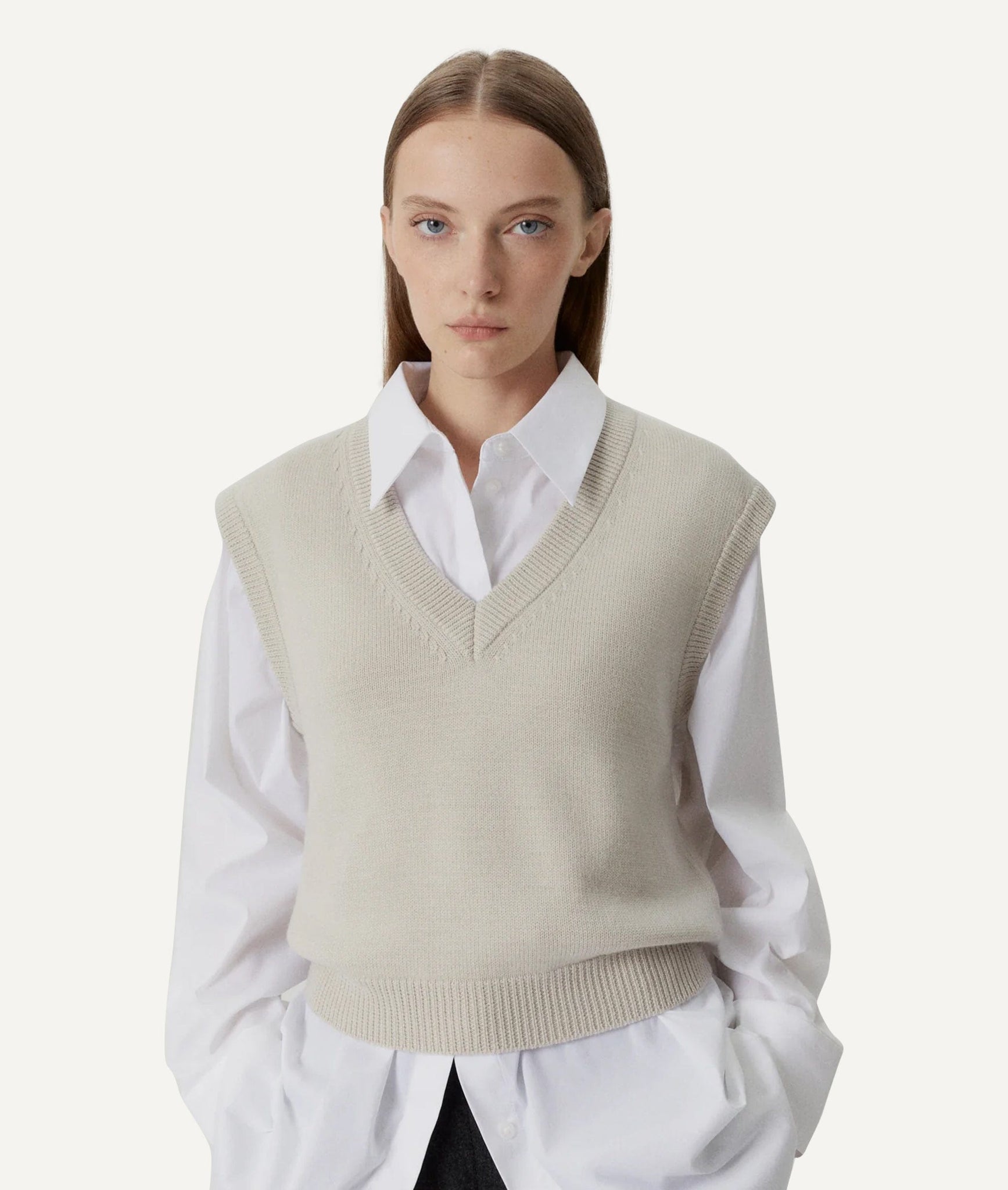 The Merino Wool Vest - Greige / M