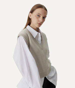 The Merino Wool Vest - Greige / M