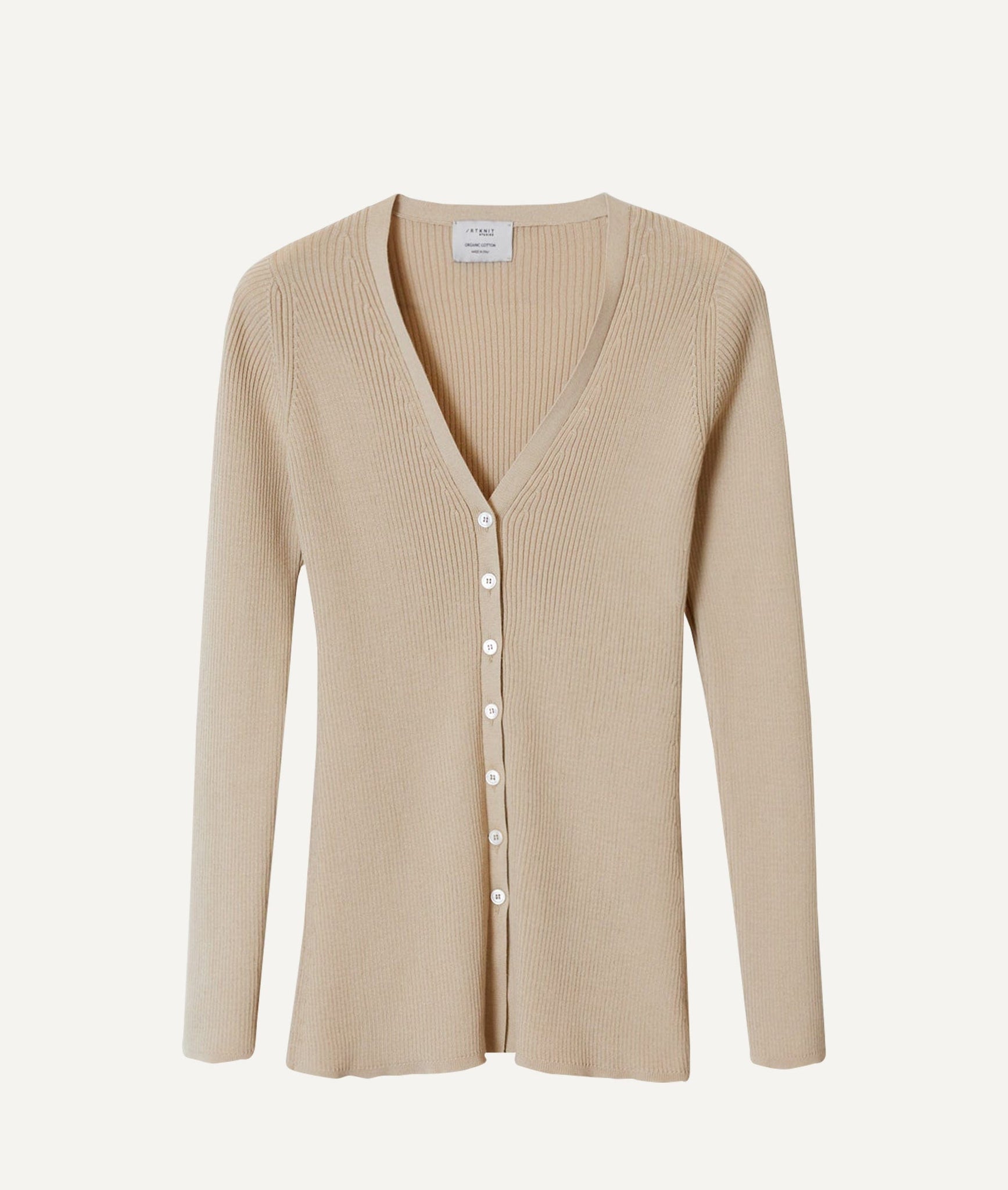 The Organic Cotton Ribbed Cardigan