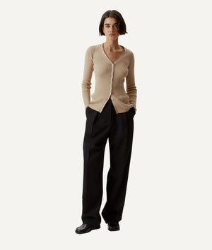 The Organic Cotton Ribbed Cardigan