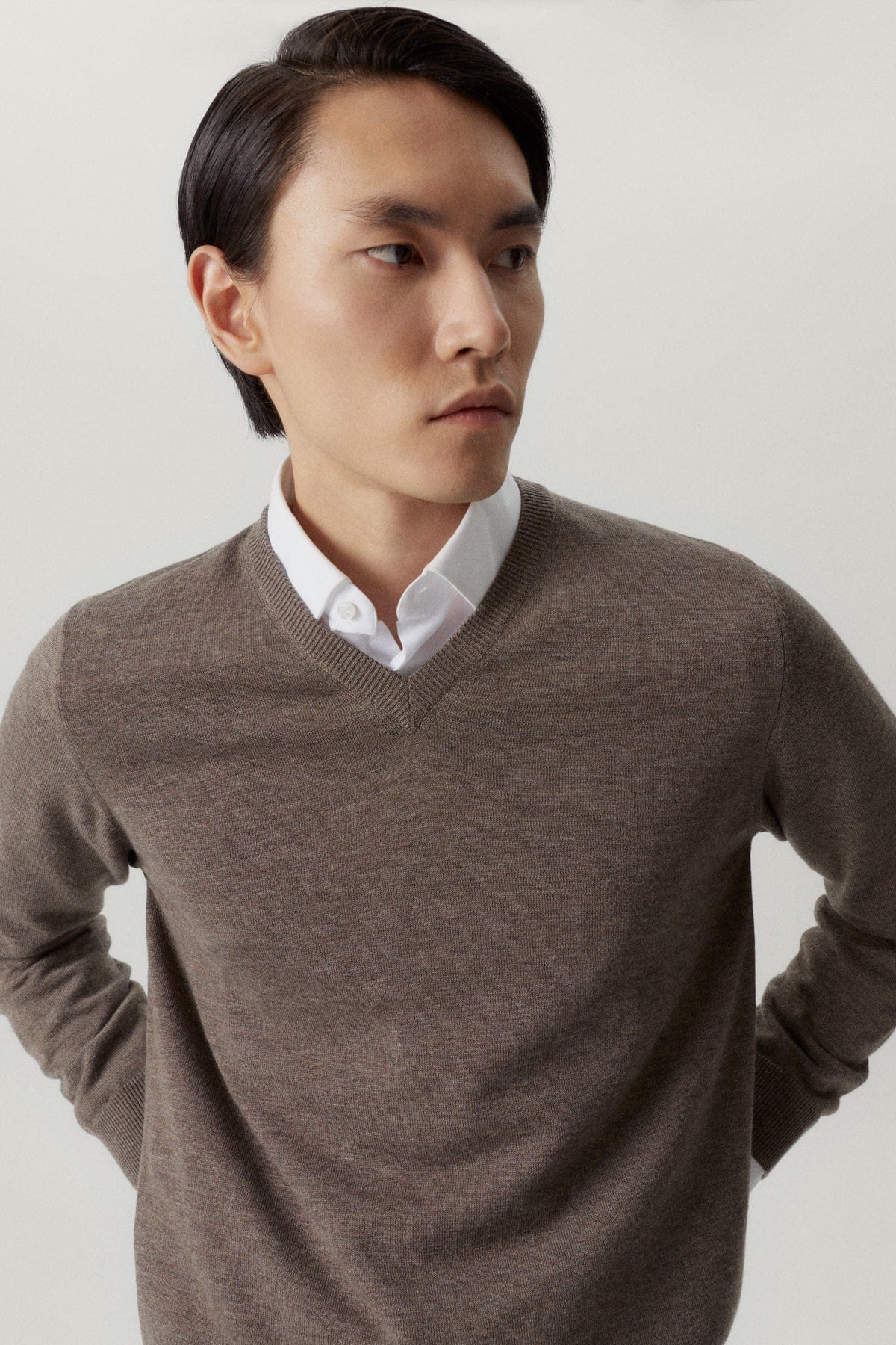 Brown Melange | The Ultrasoft V-Neck Sweater