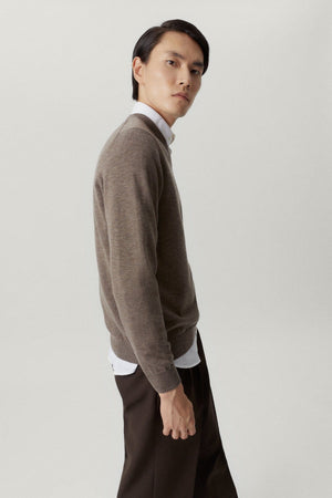 Brown Melange | The Ultrasoft V-Neck Sweater