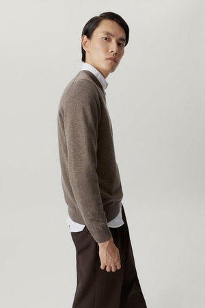 Brown Melange | The Ultrasoft V-Neck Sweater