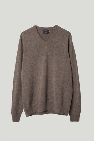 Brown Melange | The Ultrasoft V-Neck Sweater