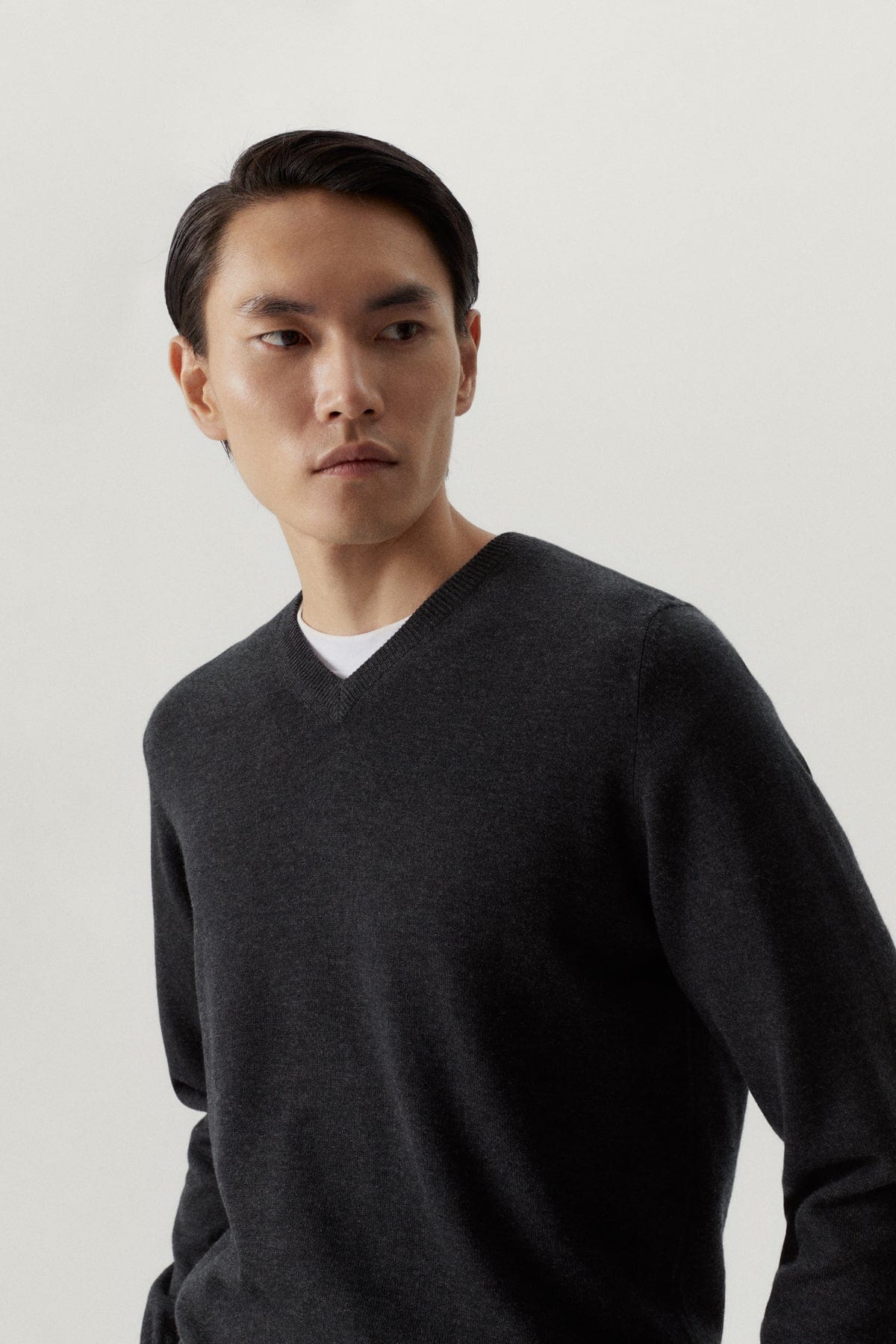 Anthracite Melange | The Ultrasoft V-Neck Sweater