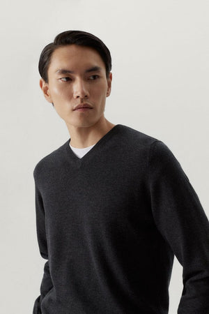 Anthracite Melange | The Ultrasoft V-Neck Sweater